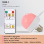 Bombillas recargables con cronómetro y control remoto, bombillas de fotobatería ajustables con base magnética, bombillas LED de