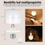 Bombillas recargables con cronómetro y control remoto, bombillas de fotobatería ajustables con base magnética, bombillas LED de