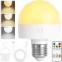 Bombillas recargables con cronómetro y control remoto, bombillas de fotobatería ajustables con base magnética, bombillas LED de