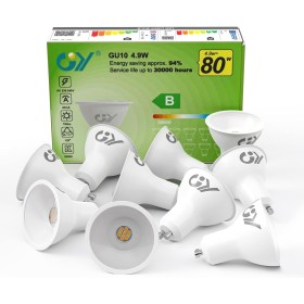 GY 4.9W Bombilla GU10 LED 3000K Blanco Cálido 780LM (Equivalente a 80W), No Regulable, 110 Grados Ángulo de haz - Bombilla Bajo