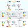 GY 4.9W Bombilla GU10 LED 3000K Blanco Cálido 780LM (Equivalente a 80W), No Regulable, 110 Grados Ángulo de haz - Bombilla Bajo