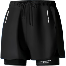 Smatstyle Maillot de Bain Homme Short de Bain Sport Séchage Rapide 2 en 1 Compression Short de Surf Short de Plage Respirant