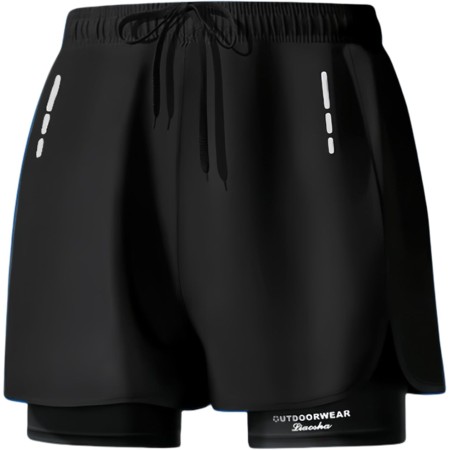 Smatstyle Maillot de Bain Homme Short de Bain Sport Séchage Rapide 2 en 1 Compression Short de Surf Short de Plage Respirant