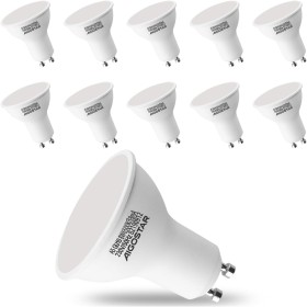 Aigostar - Bombilla LED GU10, 8W, Luz blanca fría 6500K, 640lm, Bajo consumo, no regulable - Paquete de 10 Unidades