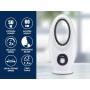 beper P206RAF110 Ventilador de pie moderno sin aspas, 50 W, Silencioso, Oscilante y con 3 velocidades de ventilación, Diseño