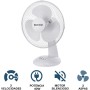 Max Star - Ventilador de Sobremesa 12" MS-2412 Potente 40W Silencioso, Rejilla Protectora, 3 Velocidades, Anti-Vuelco, Portátil,