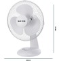 Max Star - Ventilador de Sobremesa 12" MS-2412 Potente 40W Silencioso, Rejilla Protectora, 3 Velocidades, Anti-Vuelco, Portátil,