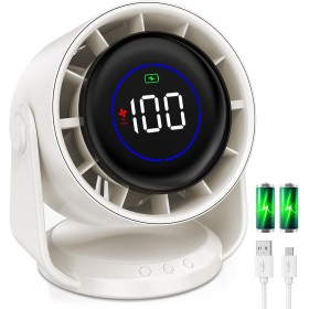 PALATALA Ventilador de Mesa Portatil Bateria Recargable, 100 Velocidades Ventilador USB Silencioso Potente, 105° Inclinación