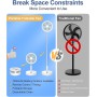 LBSTP Ventilador de pie Portatil Silencioso con Mando - 9'' Ventiladores Plegable USB 7200mAh Recargable Oscilante Ventilador de
