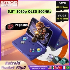 Retroid Pocket Flip2 consola de juegos portátil Retro consolas de vide