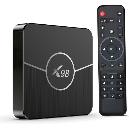 Xilibod Android 11 TV Box 2GB RAM 16GB ROM S905W2 Quad Core CPU Mali-G31 MP2 GPU H.265 Decoding 2.4G/5G WiFi 100M DLAN Smart TV