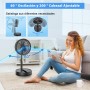 Ventilador de pie portátil con control remoto, ventiladores de pedestal plegables de 7.5 pulgadas, batería recargable de 7200