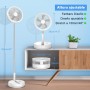 Ventilador de pie portátil con control remoto, ventiladores de pedestal plegables de 7.5 pulgadas, batería recargable de 7200