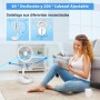 Ventilador de pie portátil con control remoto, ventiladores de pedestal plegables de 7.5 pulgadas, batería recargable de 7200