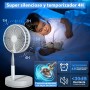 Ventilador de pie portátil con control remoto, ventiladores de pedestal plegables de 7.5 pulgadas, batería recargable de 7200