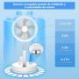 Ventilador de pie portátil con control remoto, ventiladores de pedestal plegables de 7.5 pulgadas, batería recargable de 7200