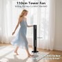 Vidacharmy Ventilador de Torre 110cm Altura, para Espacios Grandes, Ultra Silencioso 26dB, Turbo 7.8 m/s, 4 modos, Oscilación