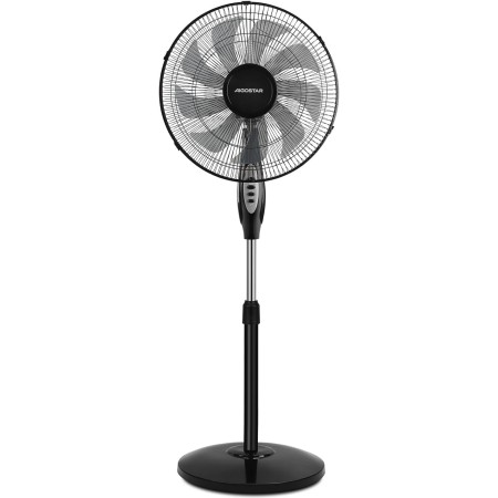 Aigostar Ventilador de Pie con 9 Aspas, Silencioso, 3 Velocidades, Oscilante 80º, Altura Ajustable de 105 a 120 cm, Ventilador