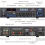 LiNKFOR Amplificador de Audio Bluetooth 5.0 Amplificador Estéreo de Audio 2.0 Canales 50W + 50W con 2 Entradas RCA Radio FM MP3