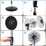 Aigostar Ventilador de Pie con 9 Aspas, Silencioso, 3 Velocidades, Oscilante 80º, Altura Ajustable de 105 a 120 cm, Ventilador
