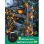 Aigostar Cadena de Luces LED Solares 3M+1 * 1M, 70 LEDs, Guirnaldas de Hiedra Artificial con Hojas, IP65 Impermeable, Blanco