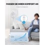 MIDEA Ventilador de Mesa Silencioso de 5 Velocidades con Control Remoto - Ventilador Pequeño con Oscilación 120º + 105º -