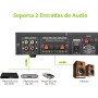 LiNKFOR Amplificador de Audio Bluetooth 5.0 Amplificador Estéreo de Audio 2.0 Canales 50W + 50W con 2 Entradas RCA Radio FM MP3