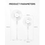 MIDEA Ventilador de Mesa Silencioso de 5 Velocidades con Control Remoto - Ventilador Pequeño con Oscilación 120º + 105º -