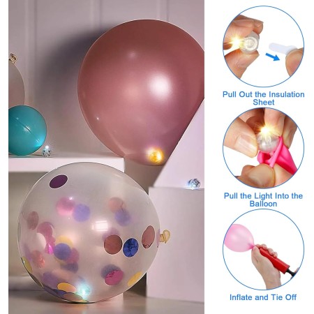 Mini LED Palloncini Luci, Hulaiyaa 100 Pacchi Rotondo LED Palloncini Luci Lampade Luminose, Mini Luminose Lanterne di Carta,