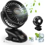 KEWUZY Ventilador de Mesa, 3 en 1 Ventilador Silencioso, Ventilador Portatil, Ventilador USB Recargable, con Pantalla LED, Luz