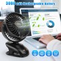 KEWUZY Ventilador de Mesa, 3 en 1 Ventilador Silencioso, Ventilador Portatil, Ventilador USB Recargable, con Pantalla LED, Luz