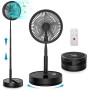 Oscilante Ventilador de Pie Portatil Silencioso con Remoto, 9" Plegable 7200mAh Bateria Recargable USB C Ventiladores, Altura