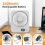 ITJMRJP Ventilador de Mesa Silencioso Pequeño Ventilador Portatil Mini USB 2500mAh Bateria Recargable 5 Velocidades Pantalla LED