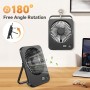 ITJMRJP Ventilador de Mesa Silencioso Pequeño Ventilador Portatil Mini USB 2500mAh Bateria Recargable 5 Velocidades Pantalla LED