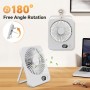 ITJMRJP Ventilador de Mesa Silencioso Pequeño Ventilador Portatil Mini USB 2500mAh Bateria Recargable 5 Velocidades Pantalla LED