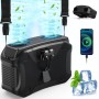 XTTANK Ventilador Camping de Cintura con Batería 20000mAh, Doble Ventilación, 5 Velocidades, Funda de Silicona, Acero al