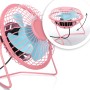 com-four® Ventilador de mesa USB- Mini ventilador silencioso para - Ventilador de pie fresco en colores alegres (rosado azul)