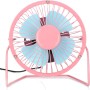 com-four® Ventilador de mesa USB- Mini ventilador silencioso para - Ventilador de pie fresco en colores alegres (rosado azul)