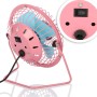 com-four® Ventilador de mesa USB- Mini ventilador silencioso para - Ventilador de pie fresco en colores alegres (rosado azul)