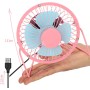 com-four® Ventilador de mesa USB- Mini ventilador silencioso para - Ventilador de pie fresco en colores alegres (rosado azul)