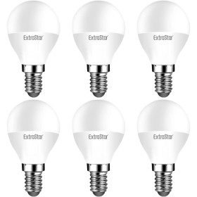EXTRASTAR Bombillas LED 6W E14 G45, Luz Blanca Natural 4200K, Equivalente a 48W Bombilla Halógena, No Regulable, 6Pcs
