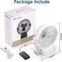 Simpeak Ventilador USB, Recargable 10000 mAh Potente Ventiladores Pequeño de Mesa Dura 70 Horas con LED 3 Velocidades silenciosa
