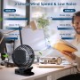 Simpeak Ventilador USB, Recargable 10000 mAh Potente Ventiladores Pequeño de Mesa Dura 70 Horas con LED 3 Velocidades silenciosa
