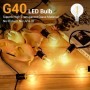 SCNNC Bombillas de Repuesto G40 E12 LED 1W 220V, IP54 Impermeable 2700K Bombilla Filamento G40 LED Globo, G40 LED Exterior