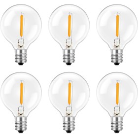 SCNNC Bombillas de Repuesto G40 E12 LED 1W 220V, IP54 Impermeable 2700K Bombilla Filamento G40 LED Globo, G40 LED Exterior