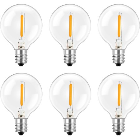 SCNNC Bombillas de Repuesto G40 E12 LED 1W 220V, IP54 Impermeable 2700K Bombilla Filamento G40 LED Globo, G40 LED Exterior