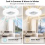 koueers Ventilador de Techo con Luz, Silencioso 30W, Ventiladores de Techo RGB LED 3600LM 3000K-4000K-6500K, DC 20W Ventilador