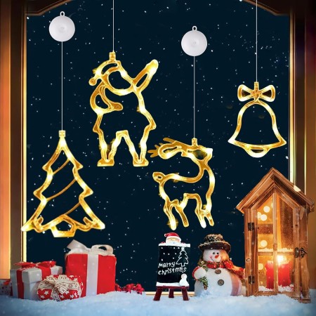 Guirnalda de luces LED impermeable para exteriores con pilas, 5 m, 50 bombillas LED blanco cálido. Iluminación de Navidad para