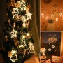 Guirnalda de luces LED impermeable para exteriores con pilas, 5 m, 50 bombillas LED blanco cálido. Iluminación de Navidad para