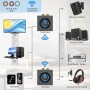 YMOO Transmisor y Receptor Audio Inalámbrico，2.4GHz, portée 200 Pieds, Latence 25ms, Audio HiFi 48kHz, Double entrée/Sortie